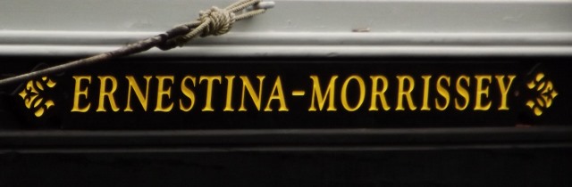 The ship's name has been officially changed to Ernestina-Morrissey and new quarterboards have been installed.