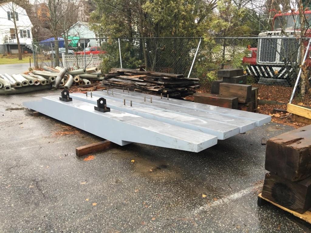 The sections of external ballast for the keel have been delivered from the foundry. credit H.Burnham