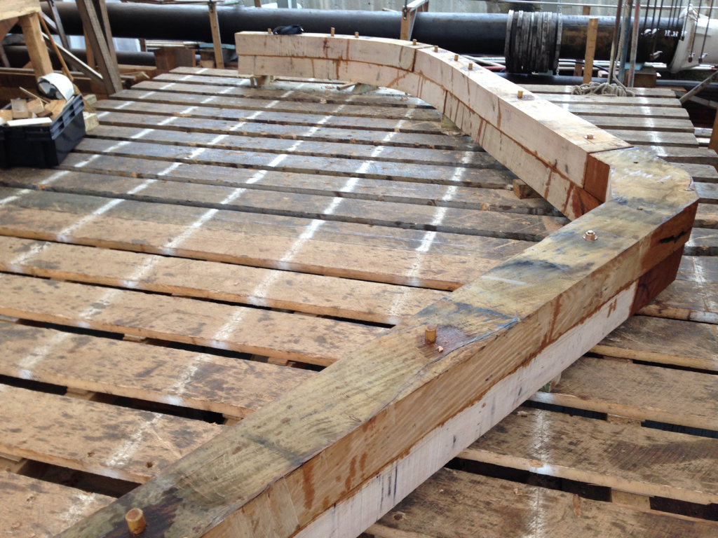 double sawn frame with trunnels ready photo credit Phil Smith Dec 2016