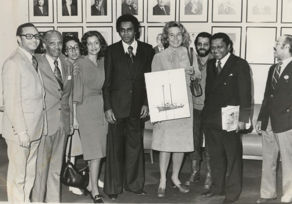 The Ernestina Committee consisting of Armando Perry, Cecelia Monte, Laura Pires-Hester, Eddie Andrade, Joe Monte, Luis Fernandes, and The Ernestina Committee consisting of Armando Perry, Cecelia Monte, Laura Pires-Hester, Eddie Andrade, Joe Monte, Luis Fernandes, and American Ambassador Melissa Wells meeting Cape Verdean Ambassador Amaro daLuz at the United Nations